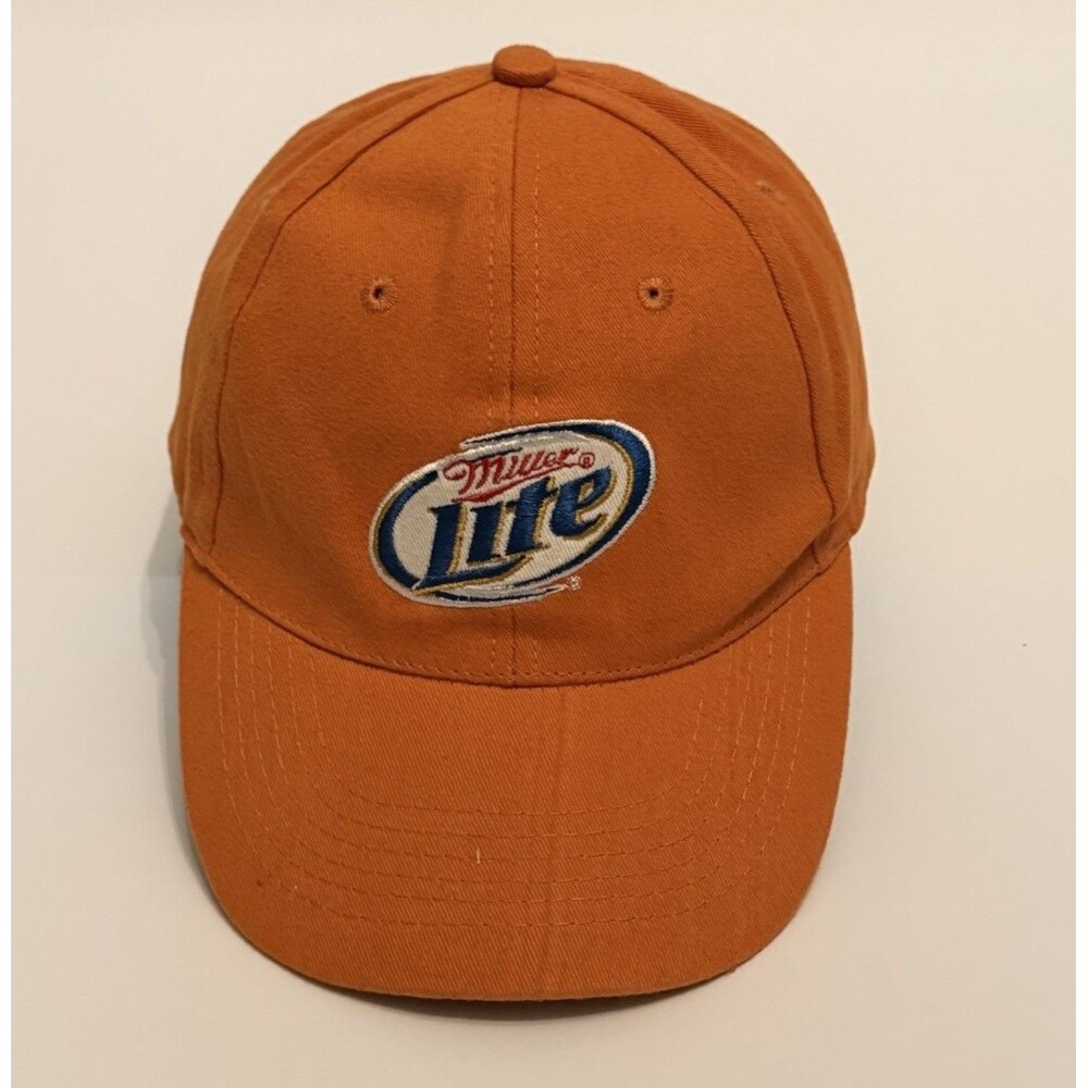Miller Lite Hat Cap Strapback Adjustable Orange Beer